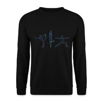Yoga Fitness Sport Body for Meditation Trainer - Unisex Sweatshirt - black - Front - Alina (178cm) & Michal (187cm)