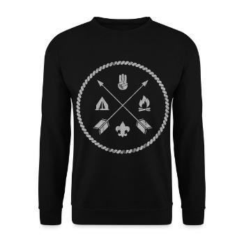 Pfadfinder Pfadfinder Bekleidung Alternative Pfadf - Unisex Pullover - Schwarz - Vorne - Alina (178cm) & Michal (187cm)