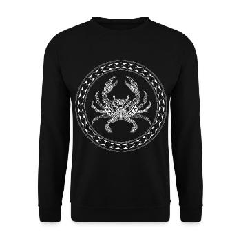 Maori Polynésian Tatouage Crabe Crabe Plongée - Sweat-shirt Unisexe - noir - Devant - Alina (178cm) & Michal (187cm)