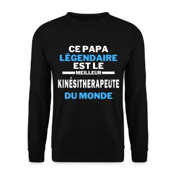 papa légendaire est le Meilleur KINÉSITHERAPEUTE - Sweat-shirt Unisexe - noir - Devant - Alina (178cm) & Michal (187cm)