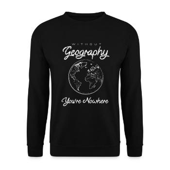 Geography, Geografie, Globus - Unisex Pullover - Schwarz - Vorne - Alina (178cm) & Michal (187cm)