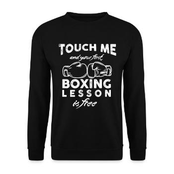 Don´t touch - Unisex Pullover - Schwarz - Vorne - Alina (178cm) & Michal (187cm)