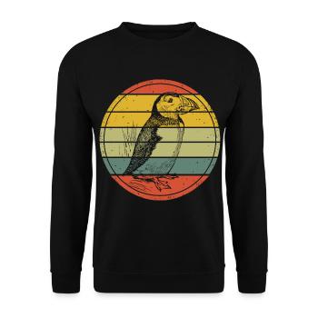 Puffin Retro Puffin Puffin Puffin Bird - Unisex Sweatshirt - black - Front - Alina (178cm) & Michal (187cm)