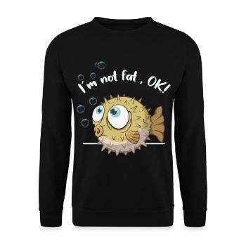 poisson-globe moelleux pas gras poisson tampon fugu - Sweat-shirt Unisexe - noir - Devant - Alina (178cm) & Michal (187cm)