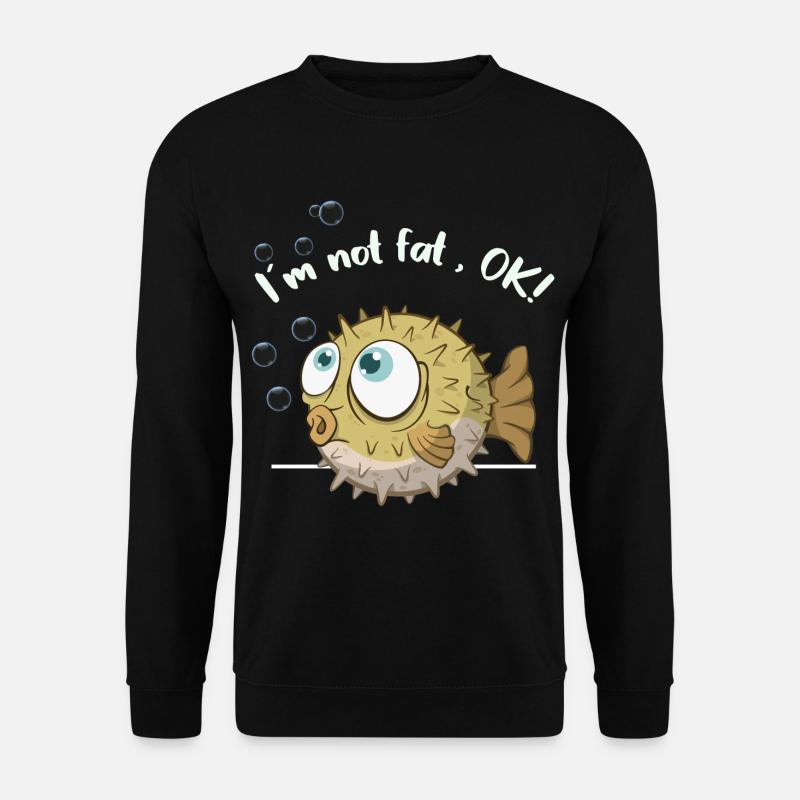kugelfisch fluffy not fat top fish pufferfish fugu - Unisex Pullover - Schwarz