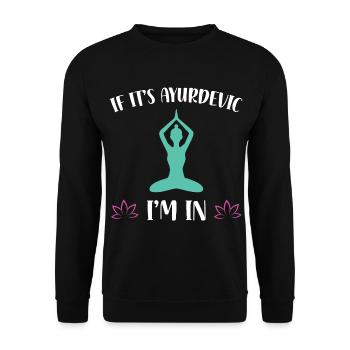 Ayurveda Gift | Spirituality Ayurweda Massage - Unisex Sweatshirt - black - Front - Alina (178cm) & Michal (187cm)