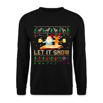 Weihnachtsmann Weihnachten Kokain - Unisex Pullover - Schwarz - Vorne - Alina (178cm) & Michal (187cm)
