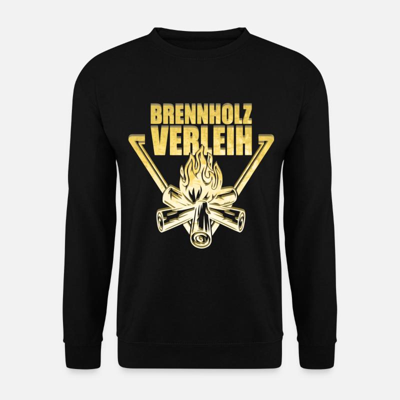 Brennholz Verleih Gold - Unisex Pullover - Schwarz