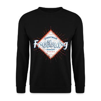 Freiburg Germany City Skyline Home Love - Unisex Sweatshirt - black - Front - Alina (178cm) & Michal (187cm)