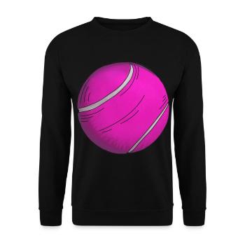 Tennis Ball Sticker Pink Tennis Player - Unisex Sweatshirt - black - Front - Alina (178cm) & Michal (187cm)