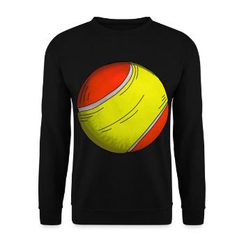 Tennis Ball Sticker Tennis Training Club - Unisex Sweatshirt - black - Front - Alina (178cm) & Michal (187cm)