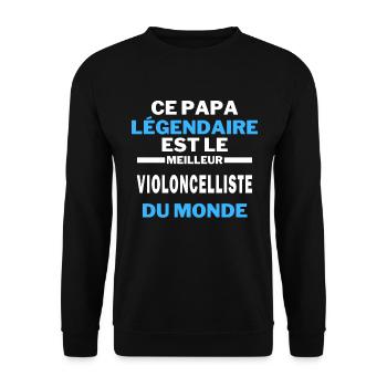 papa légendaire Meilleur VIOLONCELLISTE du monde - Sweat-shirt Unisexe - noir - Devant - Alina (178cm) & Michal (187cm)
