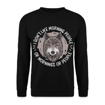 Wolf - Unisex Sweatshirt - black - Front - Alina (178cm) & Michal (187cm)