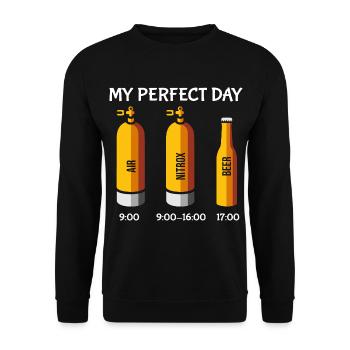 My Perfect Day Air Beer Diving Scuba Plongeurs - Sweat-shirt Unisexe - noir - Devant - Alina (178cm) & Michal (187cm)
