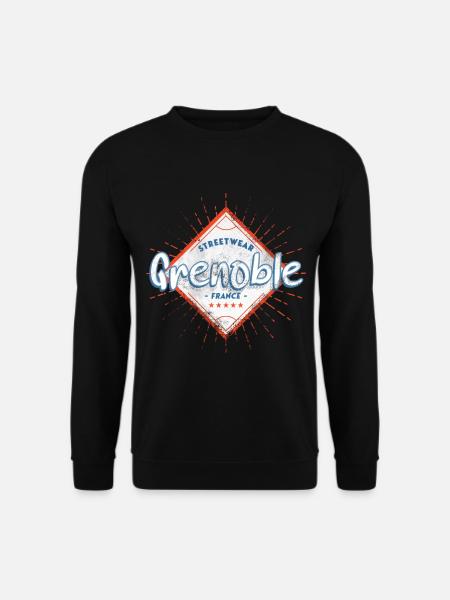 Grenoble France Ville Skyline Accueil Amour - Sweat-shirt Unisexe - noir