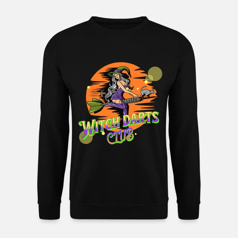 Darts Motiv Hexe Auf Dartpfeil - Unisex Pullover - Schwarz