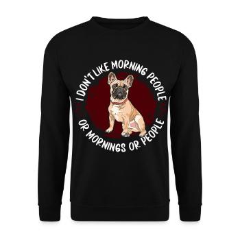 French Bulldog Frenchie Französische Bulldogge - Unisex Sweatshirt - black - Front - Alina (178cm) & Michal (187cm)