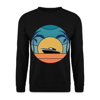 Boat Captain Gift Ship Boat Owner Captain - Unisex Sweatshirt - black - Front - Alina (178cm) & Michal (187cm)