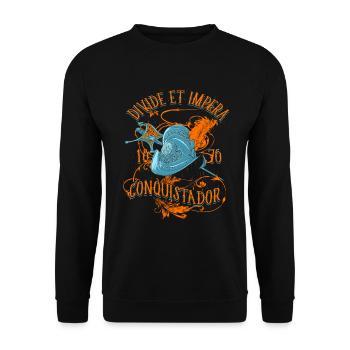 A Beautiful Divide Et Impera Conquistador Design - Unisex Sweatshirt - black - Front - Alina (178cm) & Michal (187cm)
