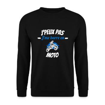 J'peux pas j'me barre en moto - Sweat-shirt Unisexe - noir - Devant - Alina (178cm) & Michal (187cm)