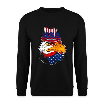 A Beautiful and Funny Eagle Design - Unisex Sweatshirt - black - Front - Alina (178cm) & Michal (187cm)