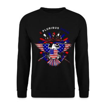 A beautiful American eagle design - Unisex Sweatshirt - black - Front - Alina (178cm) & Michal (187cm)