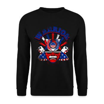 A Beautiful Samurai Warrior with US Flag Design - Unisex Sweatshirt - black - Front - Alina (178cm) & Michal (187cm)