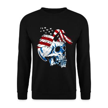 A beautiful and creepy skull design - Unisex Sweatshirt - black - Front - Alina (178cm) & Michal (187cm)