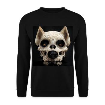 Dog Skull Skull Skull - Unisex Sweatshirt - black - Front - Alina (178cm) & Michal (187cm)