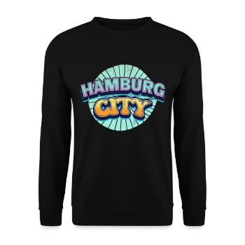 Hamburg Germany City Font Pop Art Comic - Unisex Sweatshirt - black - Front - Alina (178cm) & Michal (187cm)