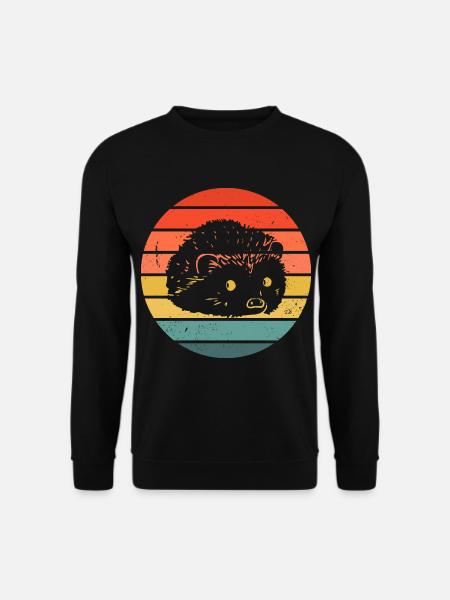 Hedgie Retro Sunset Hedgehog - Unisex Sweatshirt - black