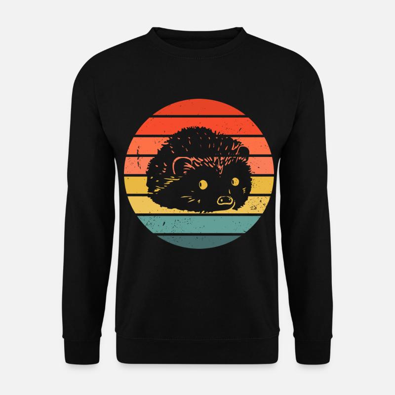 Hedgie Retro Sunset Hedgehog - Unisex Sweatshirt - black