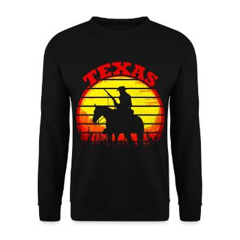 Cowboy Texas Sunset Vintage Retro - Unisex Sweatshirt - black - Front - Alina (178cm) & Michal (187cm)