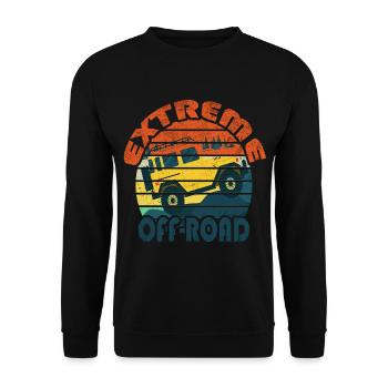 Extreme Off Road Retro Vintage Cartoon - Unisex Pullover - Schwarz - Vorne - Alina (178cm) & Michal (187cm)