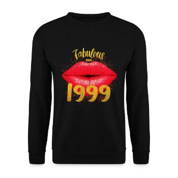 Né en 1999 Anniversaire Kiss Lips Idée cadeau - Sweat-shirt Unisexe - noir - Devant - Alina (178cm) & Michal (187cm)