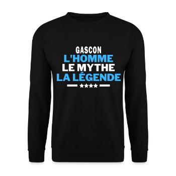 GASCON l'homme le mythe la légende - humour - Sweat-shirt Unisexe - noir - Devant - Alina (178cm) & Michal (187cm)