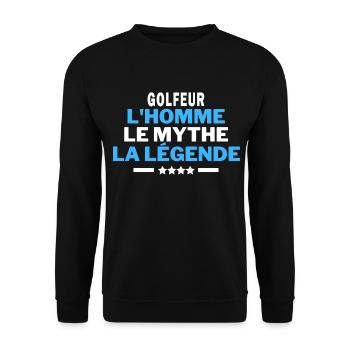 GOLFEUR l'homme le mythe la légende - humour - Sweat-shirt Unisexe - noir - Devant - Alina (178cm) & Michal (187cm)