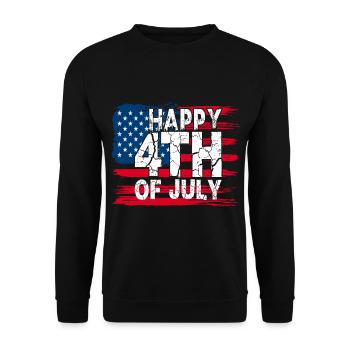 Happy 4th of July with American Flag - Unisex Sweatshirt - black - Front - Alina (178cm) & Michal (187cm)