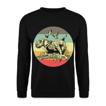 Motif allemand de chasseur de chien à poil de fil - Sweat-shirt Unisexe - noir - Devant - Alina (178cm) & Michal (187cm)