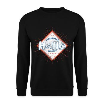 Halle Saale Allemagne Ville Skyline Home Amour - Sweat-shirt Unisexe - noir - Devant - Alina (178cm) & Michal (187cm)