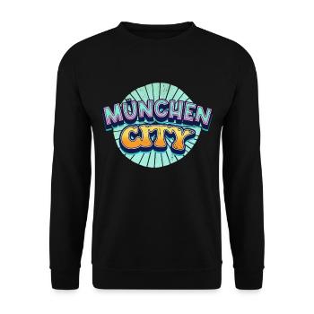 Munich Germany City Font Pop Art Comic - Unisex Sweatshirt - black - Front - Alina (178cm) & Michal (187cm)