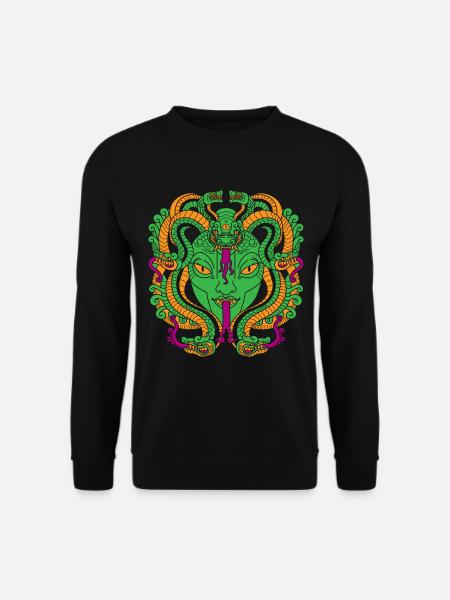 Medusa Gesicht Schlangenfrau - Unisex Pullover - Schwarz