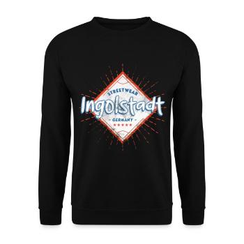 Ingolstadt Deutschland Stadt Skyline Heimat Liebe - Unisex Pullover - Schwarz - Vorne - Alina (178cm) & Michal (187cm)