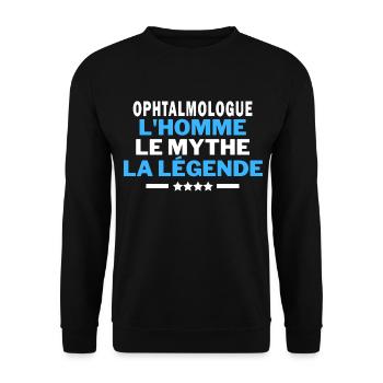 OPHTALMOLOGUE l'homme le mythe la légende - humour - Sweat-shirt Unisexe - noir - Devant - Alina (178cm) & Michal (187cm)
