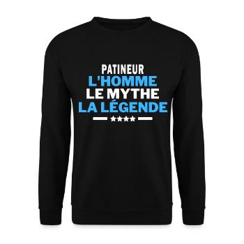 PATINEUR l'homme le mythe la légende - humour - Sweat-shirt Unisexe - noir - Devant - Alina (178cm) & Michal (187cm)