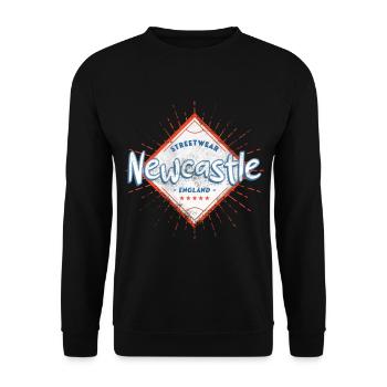 Newcastle England UK Stadt Skyline Heimat Liebe - Unisex Pullover - Schwarz - Vorne - Alina (178cm) & Michal (187cm)