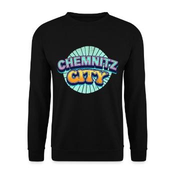 Chemnitz Germany City Font Pop Art Comic - Unisex Sweatshirt - black - Front - Alina (178cm) & Michal (187cm)
