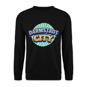 Darmstadt Germany City Font Pop Art Comic - Unisex Sweatshirt - black - Front - Alina (178cm) & Michal (187cm)