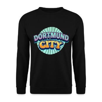 Dortmund Allemagne City Font Pop Art Comic - Sweat-shirt Unisexe - noir - Devant - Alina (178cm) & Michal (187cm)