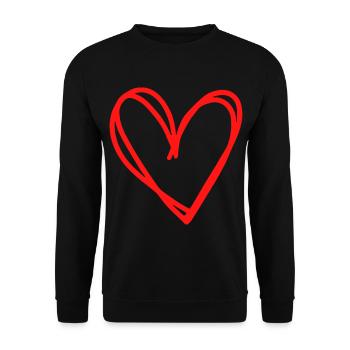 idée cadeau coeur amour amour - Sweat-shirt Unisexe - noir - Devant - Alina (178cm) & Michal (187cm)